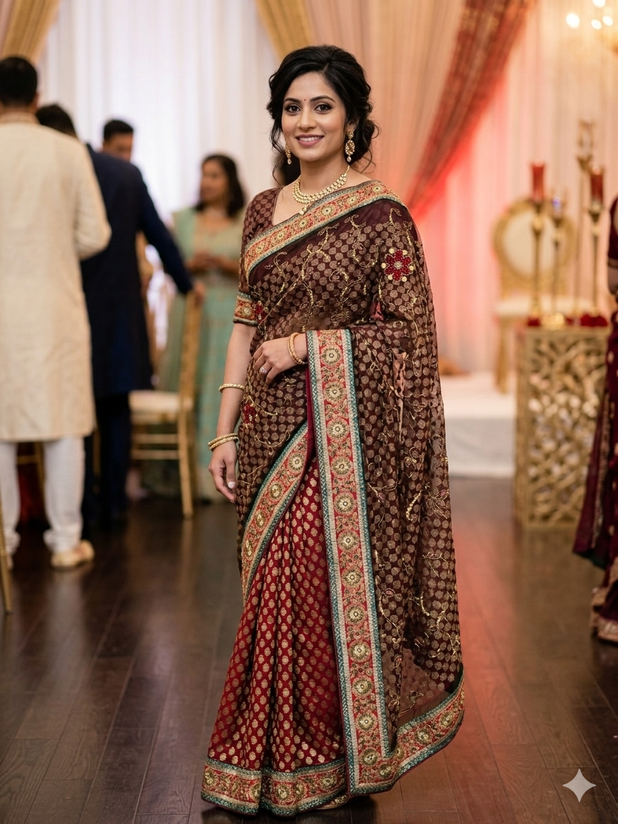 Party glam saree